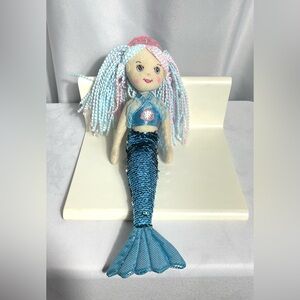 Croatia Mermaid Princess Doll with Blue Sequin Tail Plush Plushie Pastel Braids
